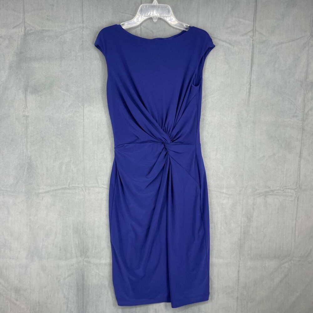 Lauren Ralph Lauren Dress Womens 6 Blue Round Neck Sleeveless Straight Business